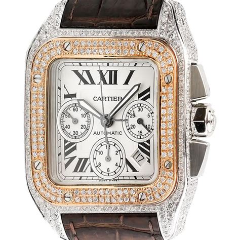 santos cartier large|cartier santos 100 diamond bezel.